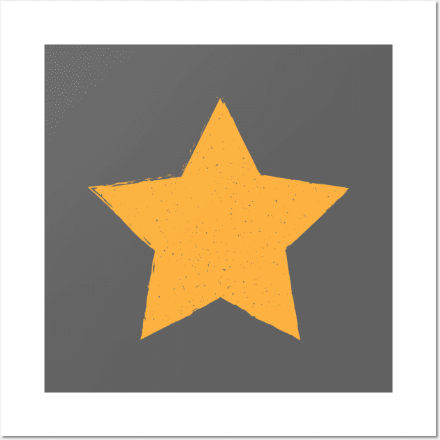 Orange Grunge Star Wall Art by stuartjsharples